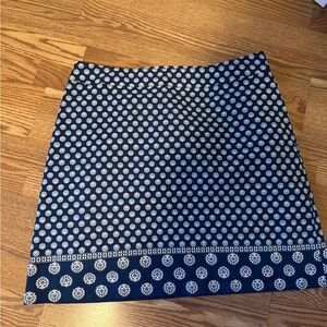Talbots Navy and White Patterned skirt